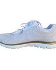 Skechers scarpa da ginnastica da donna Flex Appeal 2.0 Metal Madness 12764 WGD bianco-oro