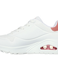 Skechers scarpa sneakers da donna Uno Pop Back 177092/WCRL bianco corallo