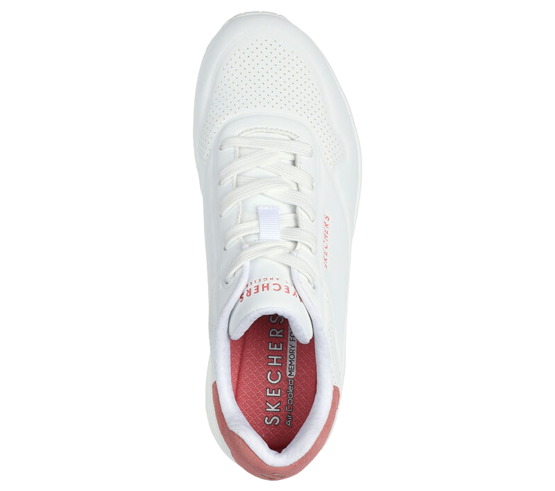 Skechers scarpa sneakers da donna Uno Pop Back 177092/WCRL bianco corallo