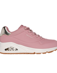 Skechers scarpa sneakers da donna Uno Shimmer Away 155196/ROS rosa