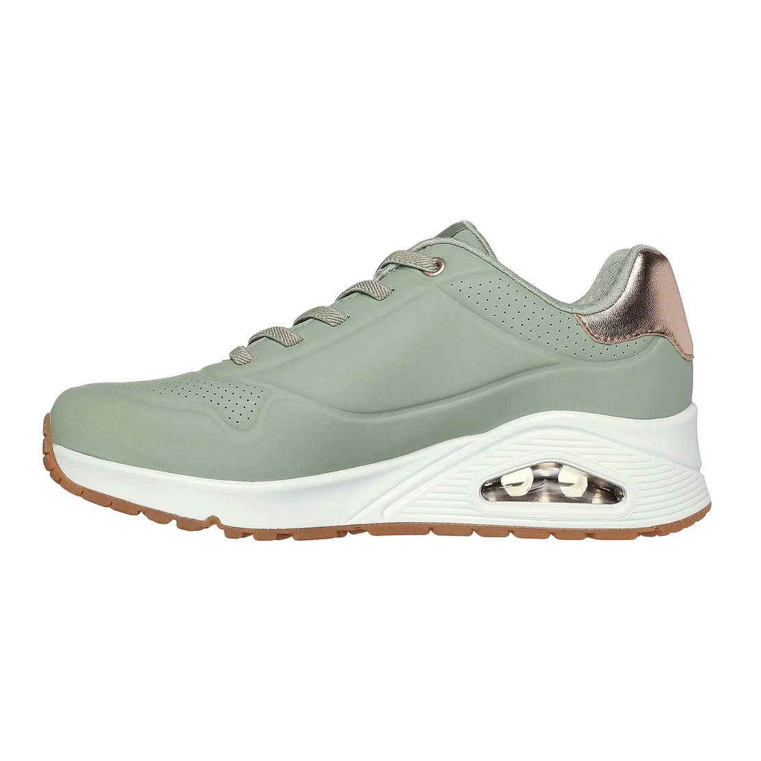 Skechers scarpa sneakers da donna Uno Shimmer Away 155196/SAGE salvia