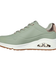 Skechers scarpa sneakers da donna Uno Shimmer Away 155196/SAGE salvia