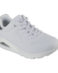 Skechers scarpa sneakers da donna Uno Shimmer Away 155196/WSL bianco-argento