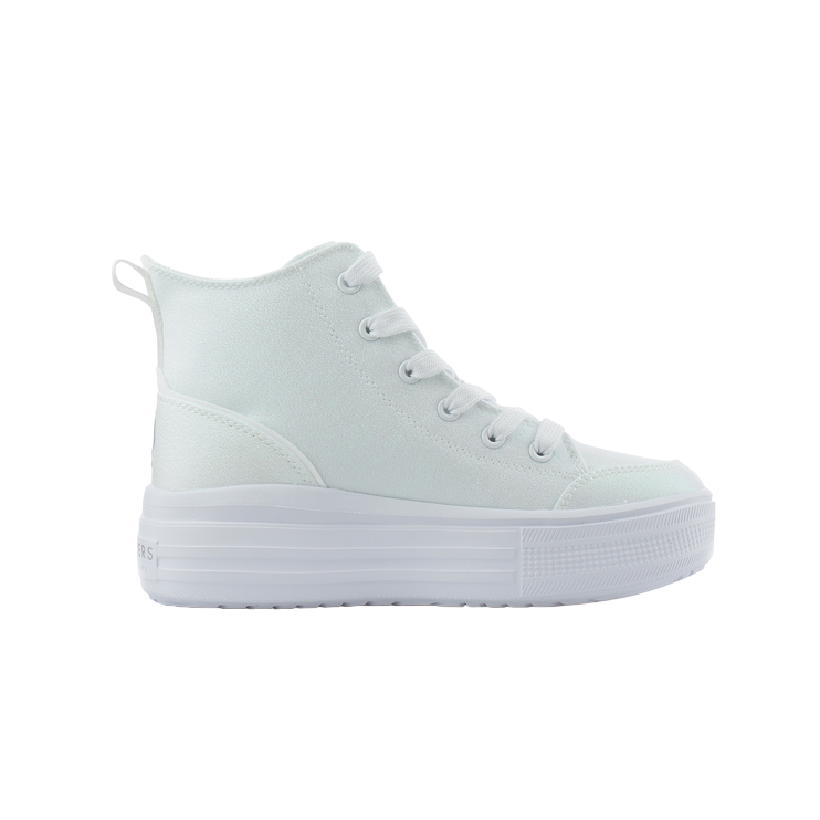 Skechers scarpa sneakers da ragazza alta con cerniera Hyperlift 310253L/WHT bianco