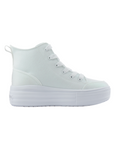 Skechers scarpa sneakers da ragazza alta con cerniera Hyperlift 310253L/WHT bianco
