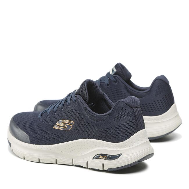 Sneakers Skechers Arch Fit blu navy da uomo, modello 232040 NVY con tomaia traspirante e supporto plantare certificato