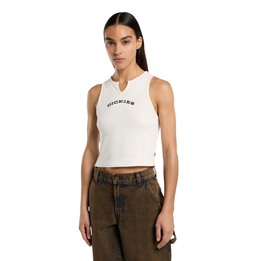 Sportiamo_Dickies canotta con scollo a V da donna a coste DK0A8677C481 ecru