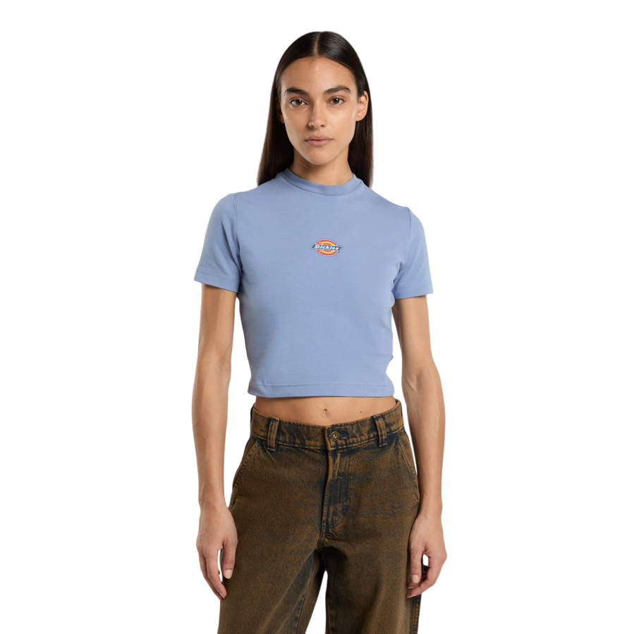 Sportiamo_Dickies maglietta manica corta da donna Maple Valley DK0A4XPOK371 celeste