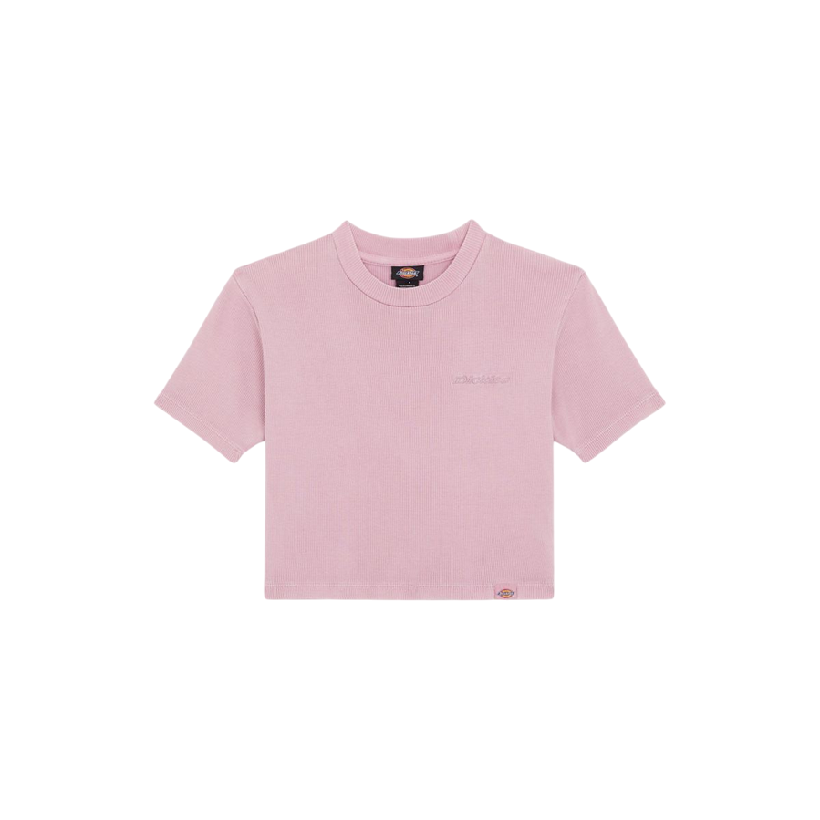 Sportiamo_Dickies maglietta manica corta da donna a coste Plentywood DK0A866FK391 rosa2