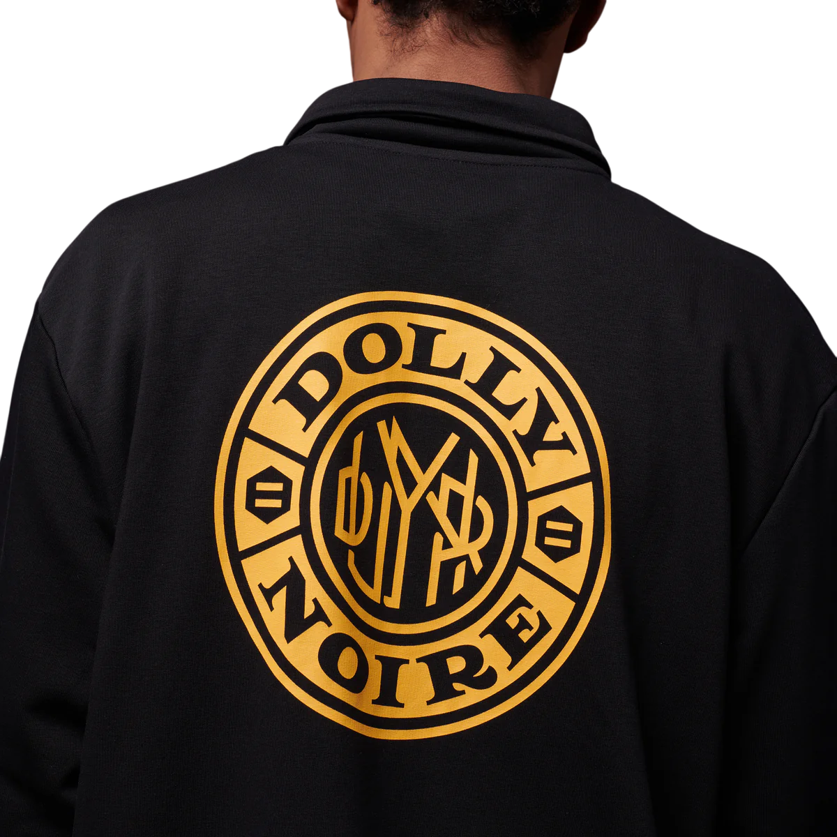 Sportiamo_Dolly Noire felpa con cerniera intera Badge Round sw914-gd-01 nero1