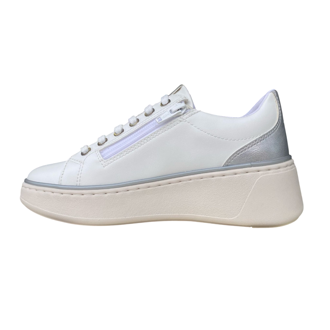 Sportiamo_Geox scarpa sneakers da donna Sunnetty D55YHA 054AJ C0007 bianco argento1
