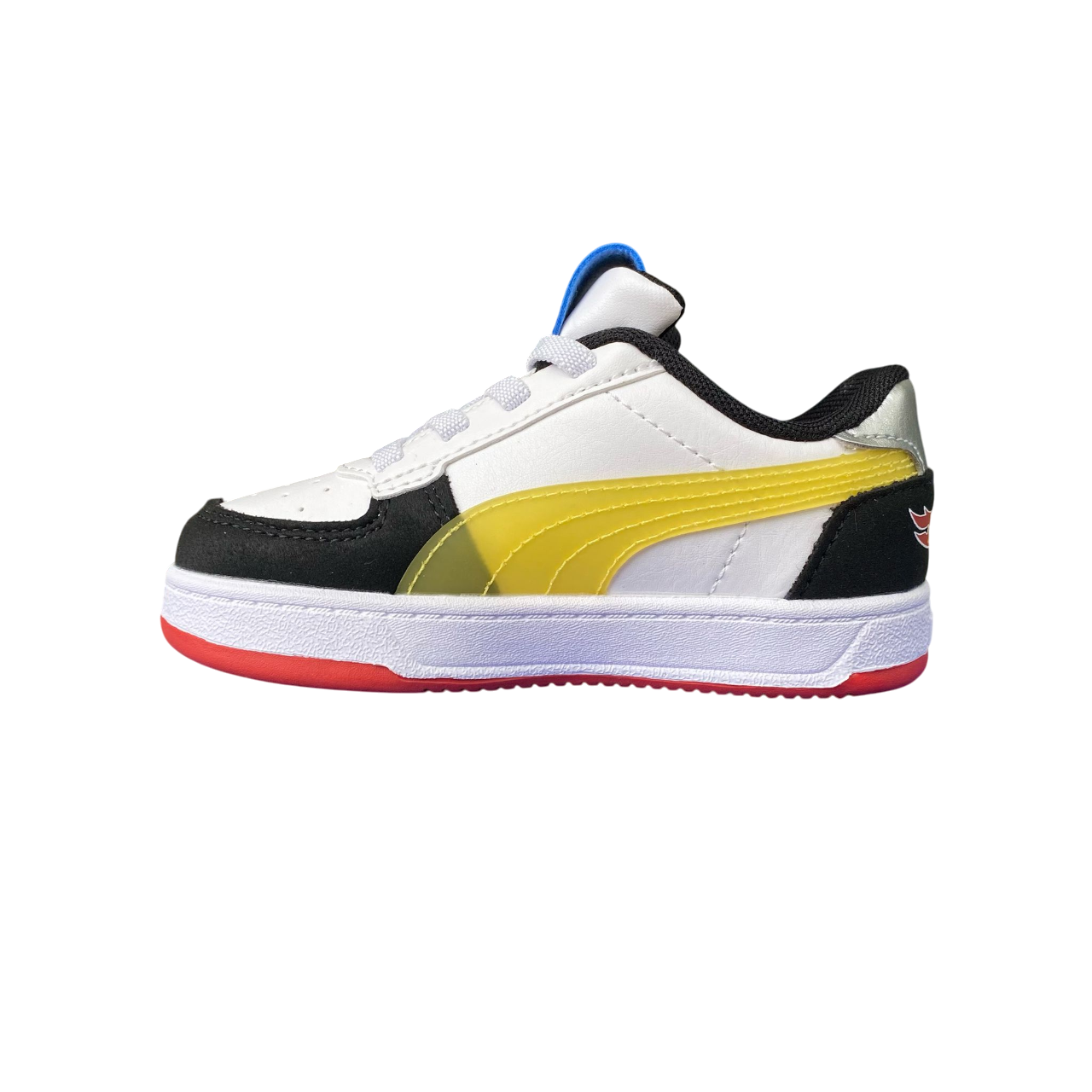 Sportiamo_Puma scarpa da ginnastica da bambino Caven 2.0 Hot Wheels 401405-01 nero-fuoco-bianco1