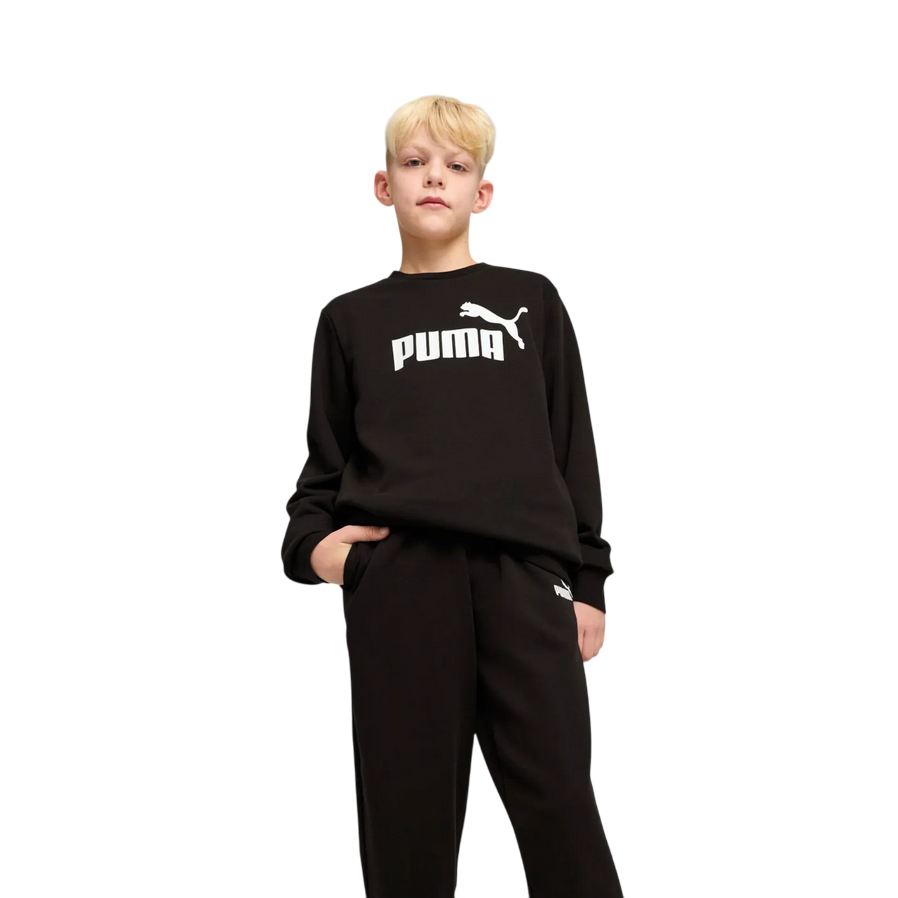 Sportiamo_Puma tuta spotiva con felpa girocollo junior 686296-01 nero1