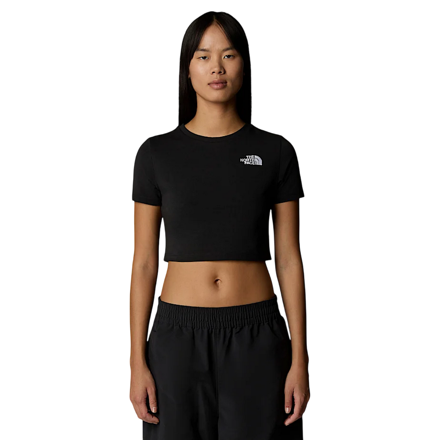 Sportiamo_The North Face maglietta manica corta da donna essential cropped NF0A55AOJK3 nero