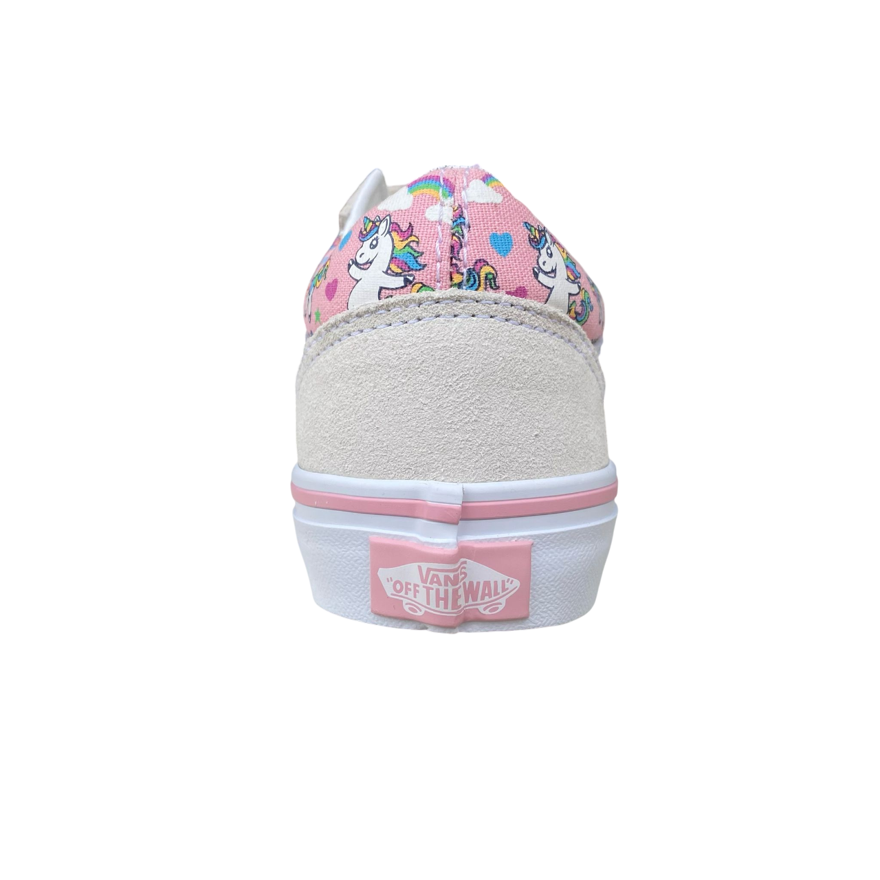 Sportiamo_Vans scarpa sneakers da ragazza con velcro Old Skool V Ballet Skaticorn Marshmal VN000CYDCY71 bianco-rosa3