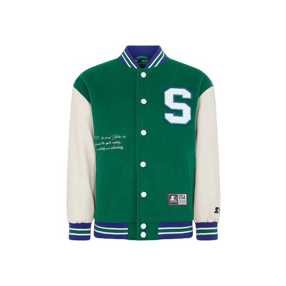 Starter giacca College da bambino e ragazzo Varsity jacket 1103 UB ST verde