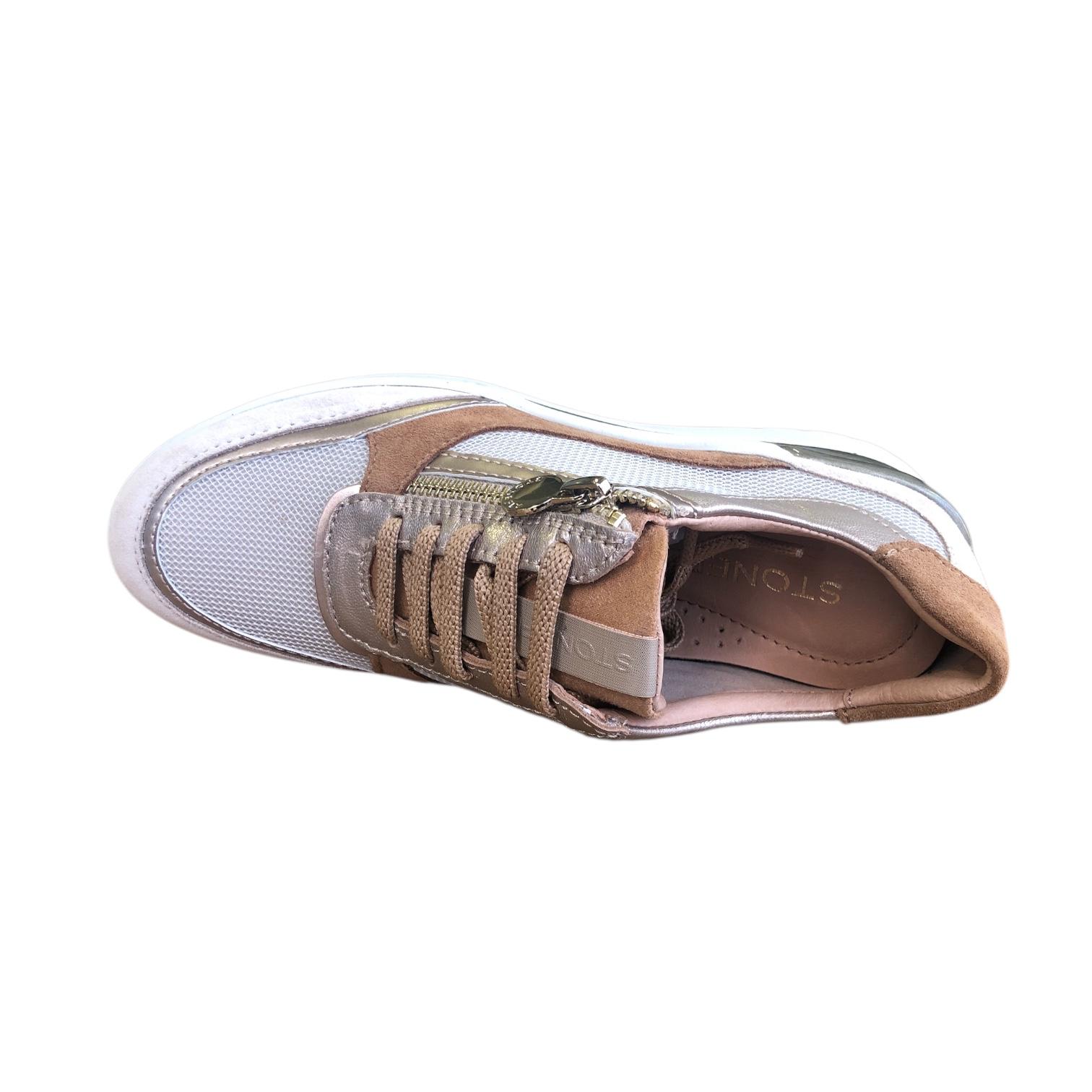 Stonefly scarpa sneakers da donna Cream 52 220740 9YO beige-marrone