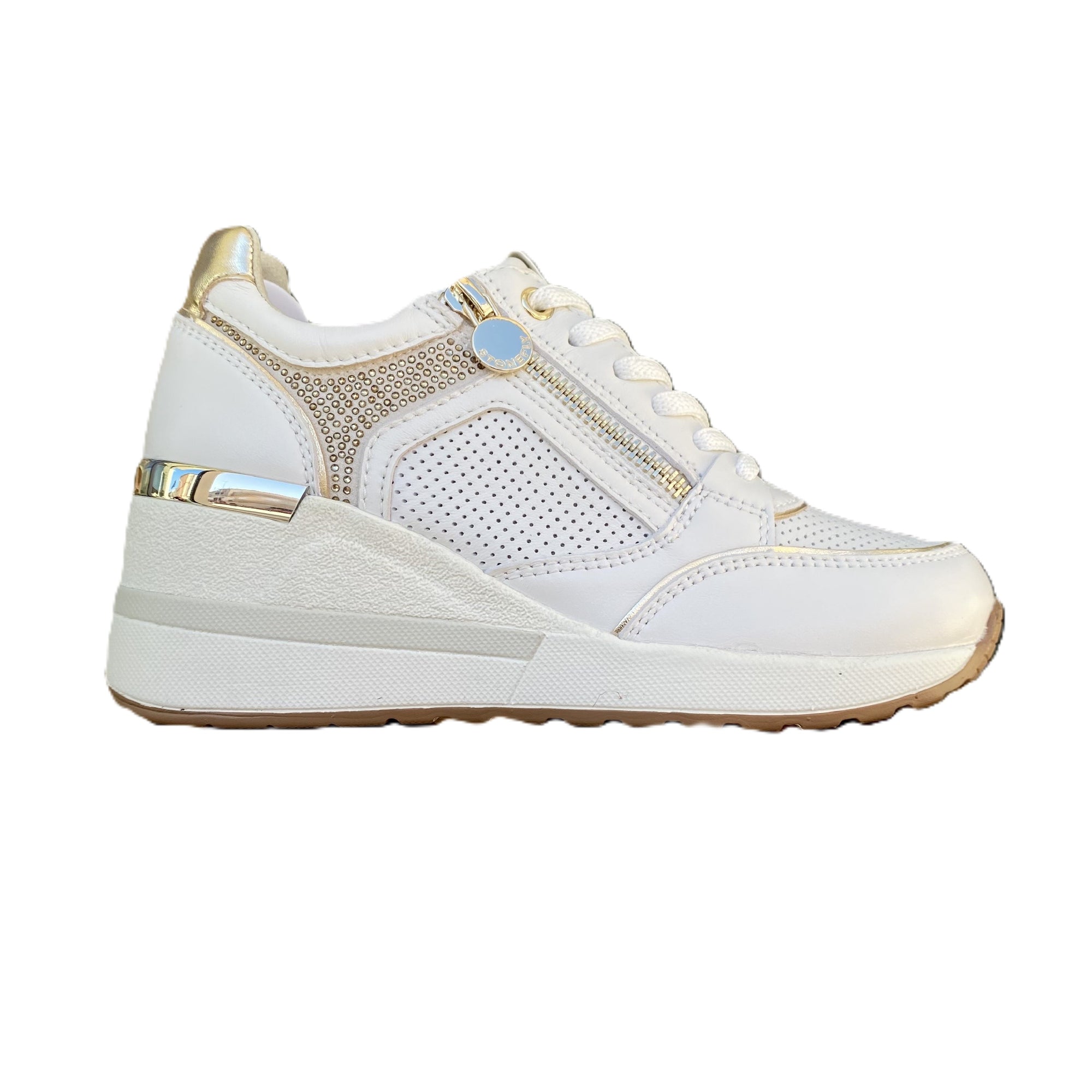 Stonefly scarpa sneakers da donna Mina nappa 222494 150 bianco