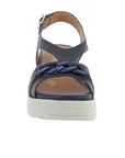 Stonefly sandalo casual da donna con zeppa Parky 28 Calf in pelle con catena 220903-05H blu