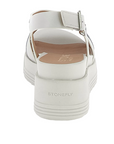 Stonefly sandalo casual da donna con zeppa Parky 28 Calf in pelle con catena 220903-151 bianco