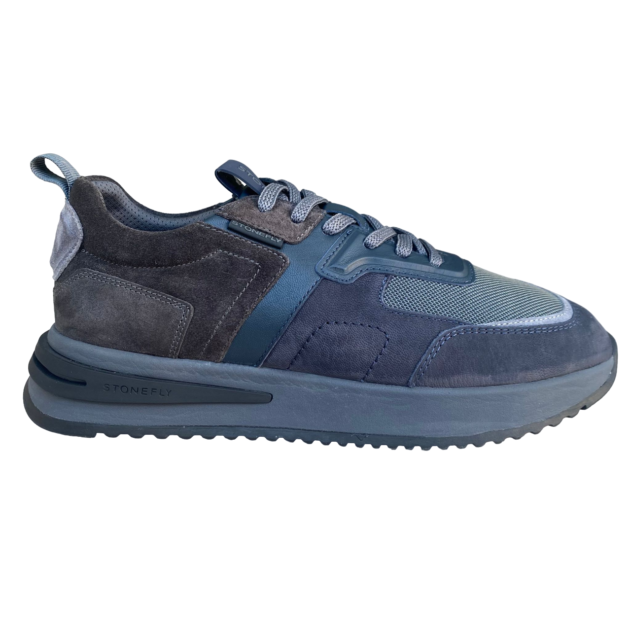 Stonefly scarpa sneakers da uomo Fly 2 220398 BI8 blu-grigio