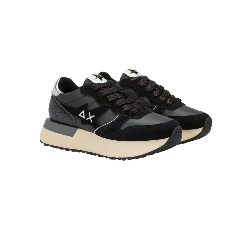Sun68 – Sneaker Big Stargirl Donna Z45222 11 Nero | Stile Running Glitter Urban, Comfort e Dettagli Laminati - laterale