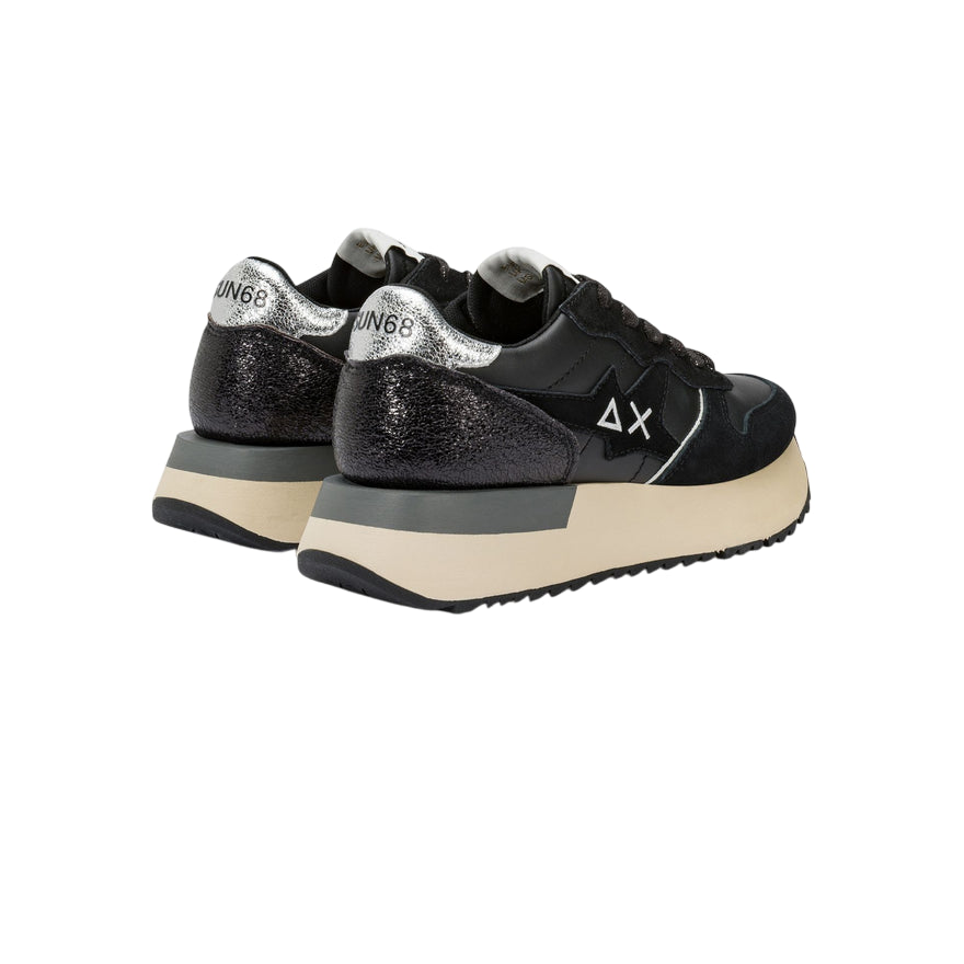 Sun68 – Sneaker Big Stargirl Donna Z45222 11 Nero | Stile Running Glitter Urban, Comfort e Dettagli Laminati - tallone