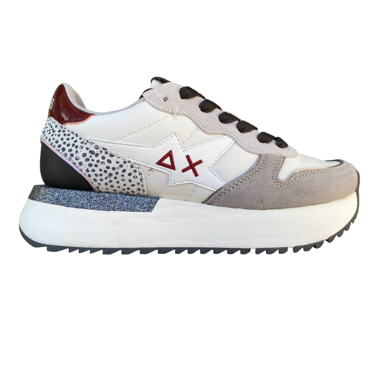 Sun68 – Sneaker Big Stargirl Donna in Nylon e Suede Bianco Panna Animalier | Dettagli Fashion, Stile Running e Comfort Metropolitano