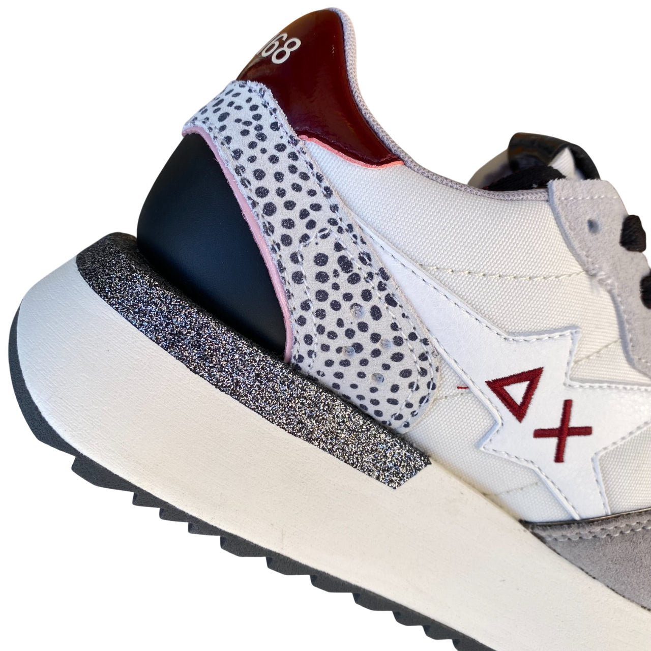 Sun68 – Sneaker Big Stargirl Donna in Nylon e Suede Bianco Panna Animalier | Dettagli Fashion, Stile Running e Comfort Metropolitano - dettaglio
