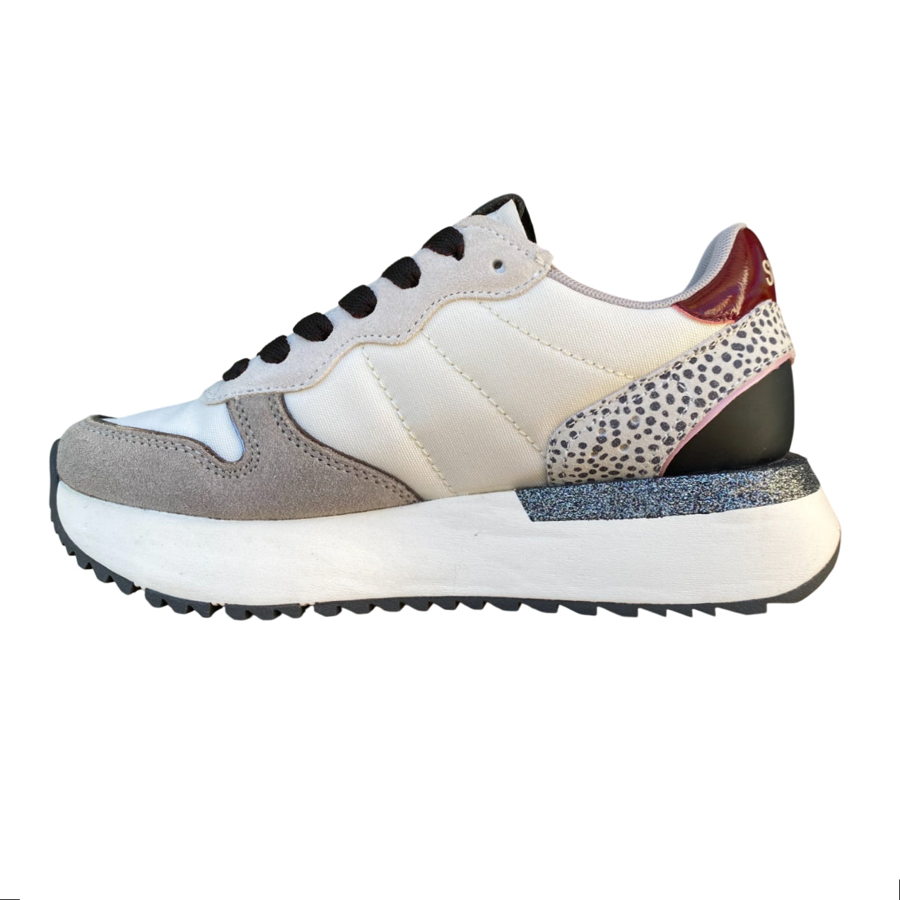 Sun68 – Sneaker Big Stargirl Donna in Nylon e Suede Bianco Panna Animalier | Dettagli Fashion, Stile Running e Comfort Metropolitano - interno
