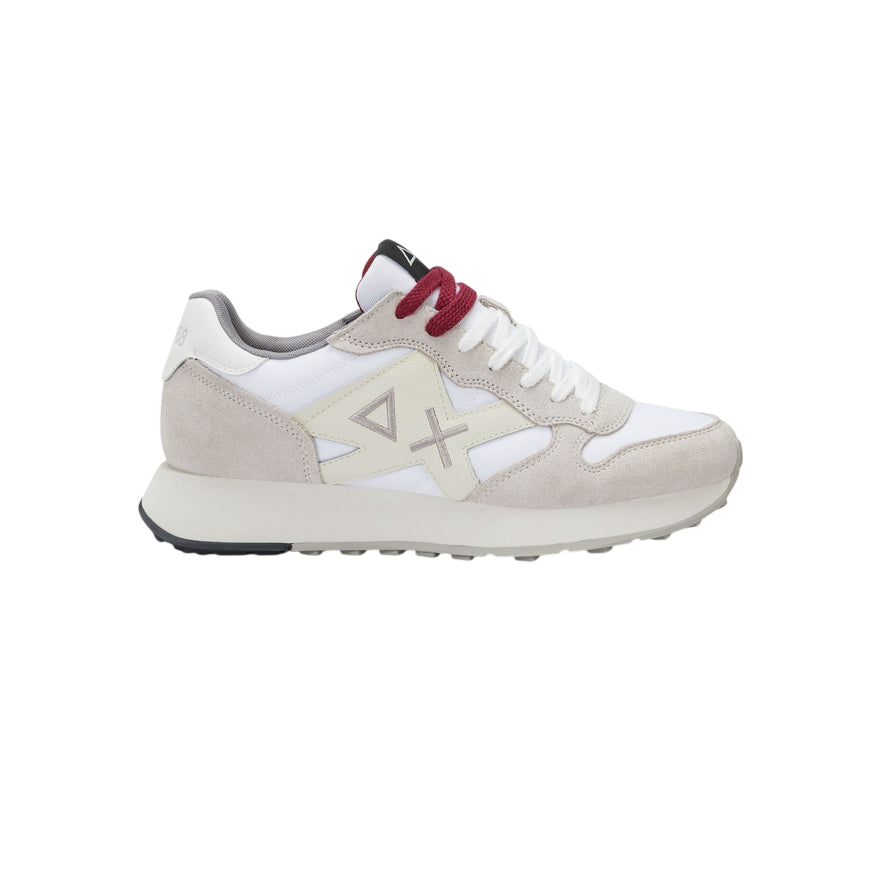 Sun68 – Sneaker Uomo Jaki Bicolor Z45114 01 bianco | Running heritage, nylon e suede premium, comfort quotidiano