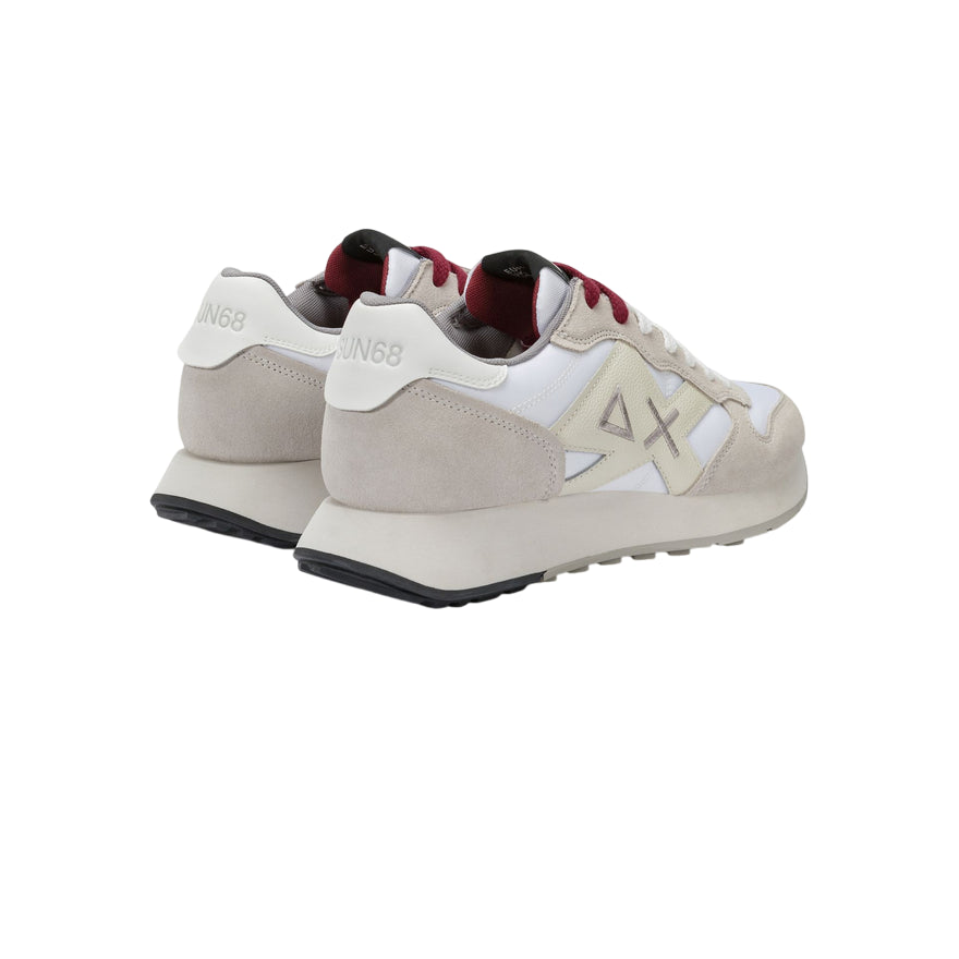 Sun68 – Sneaker Uomo Jaki Bicolor Z45114 01 bianco | Running heritage, nylon e suede premium, comfort quotidiano - tallone