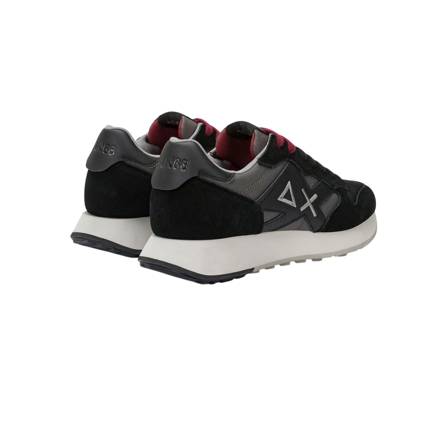 Sun68 – Sneaker Uomo Jaki Bicolor Z45114 11 Nero | Running heritage, nylon e suede premium, comfort quotidiano - tallone
