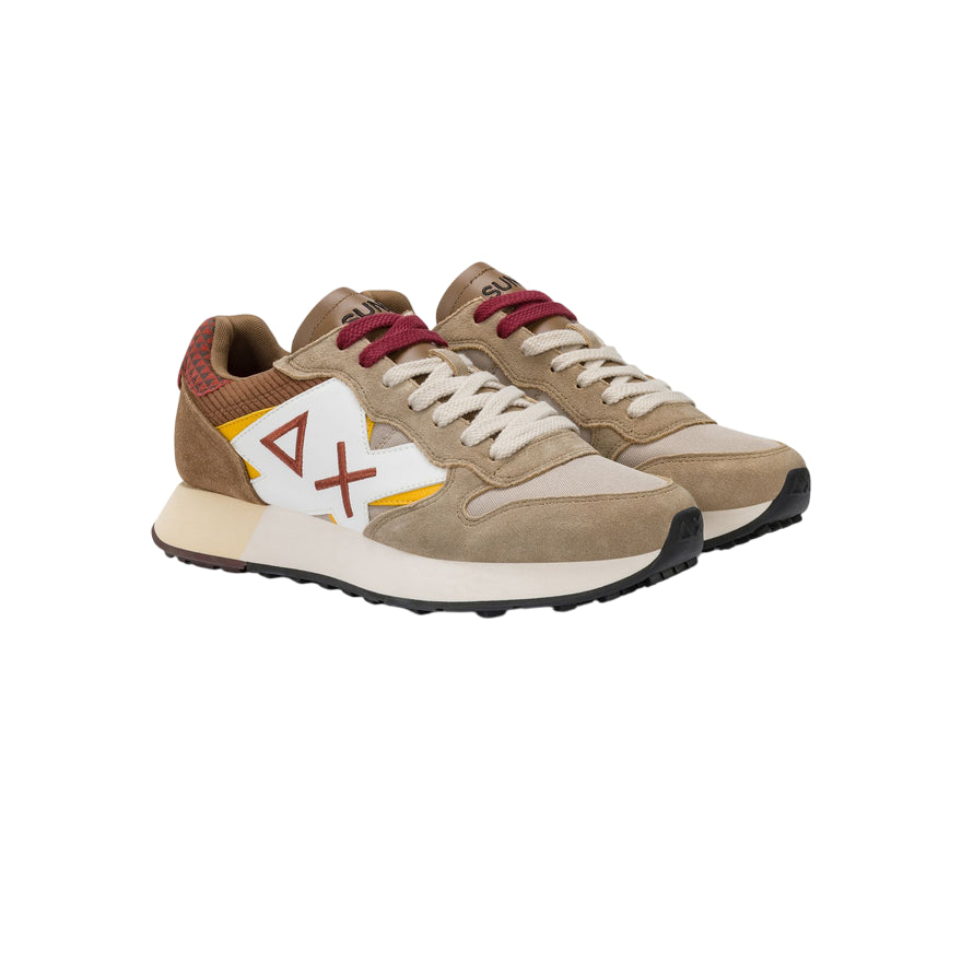 Sun68 – Sneaker Uomo Jaki Winter Beige Z45117 77| Comfort Invernale, Nylon e Suede Resistente, Stile Running con Dettaglio Grafico - laterale