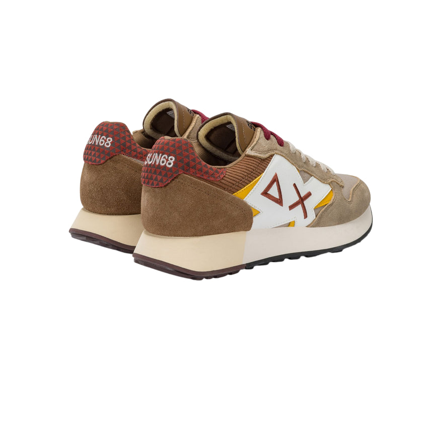 Sun68 – Sneaker Uomo Jaki Winter Beige Z45117 77| Comfort Invernale, Nylon e Suede Resistente, Stile Running con Dettaglio Grafico - tallone