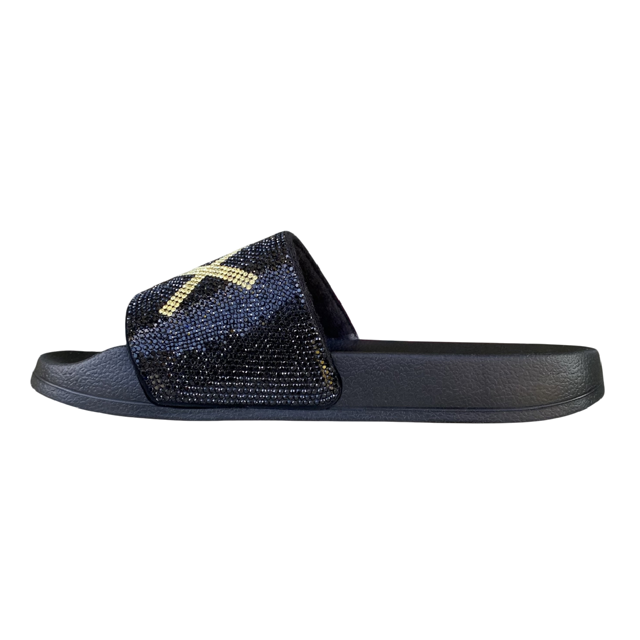 Sun68 ciabatta da donna con fascia strass x35205 11 nero-oro