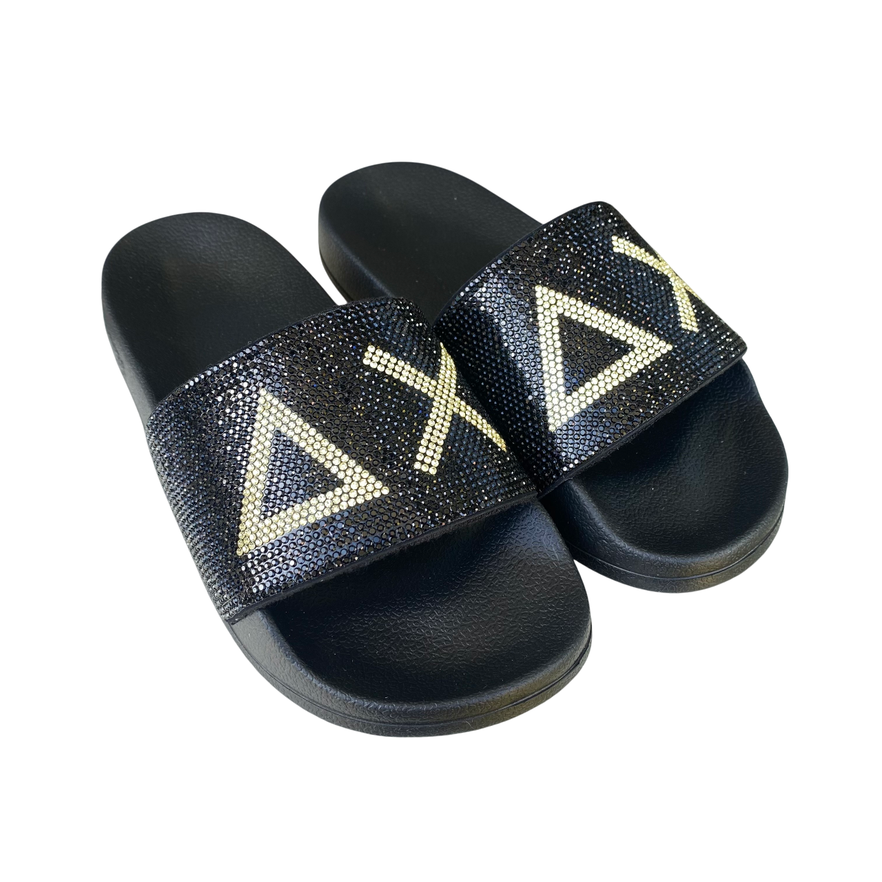 Sun68 ciabatta da donna con fascia strass x35205 11 nero-oro