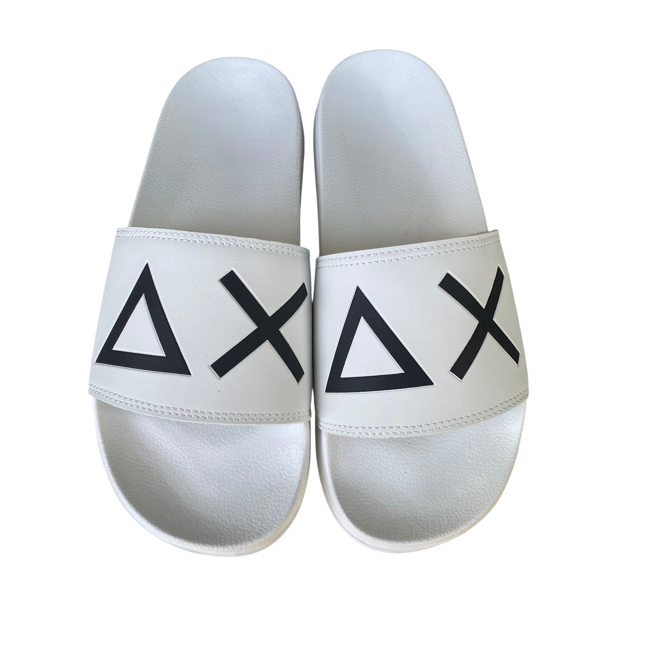 Sun68 ciabatta da uomo con fascia Logo x35102 01 bianco