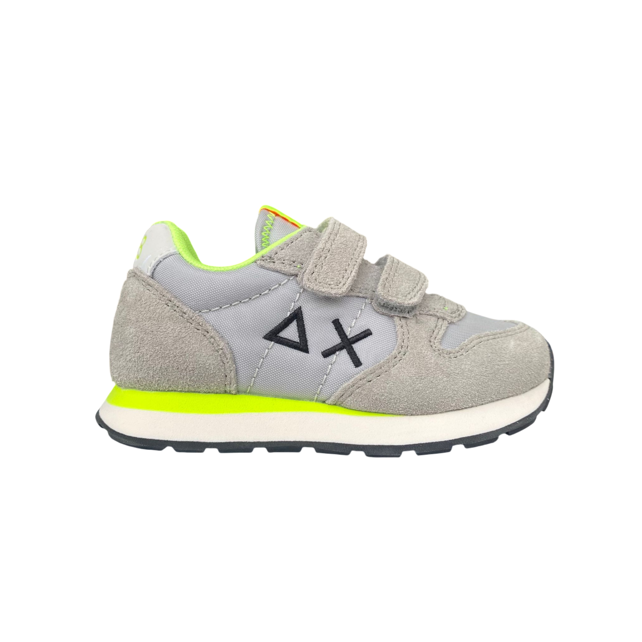 Sun68 scarpa sneakers da bambino con strappo Tom Fluo Z35302B 06 grigio chiaro