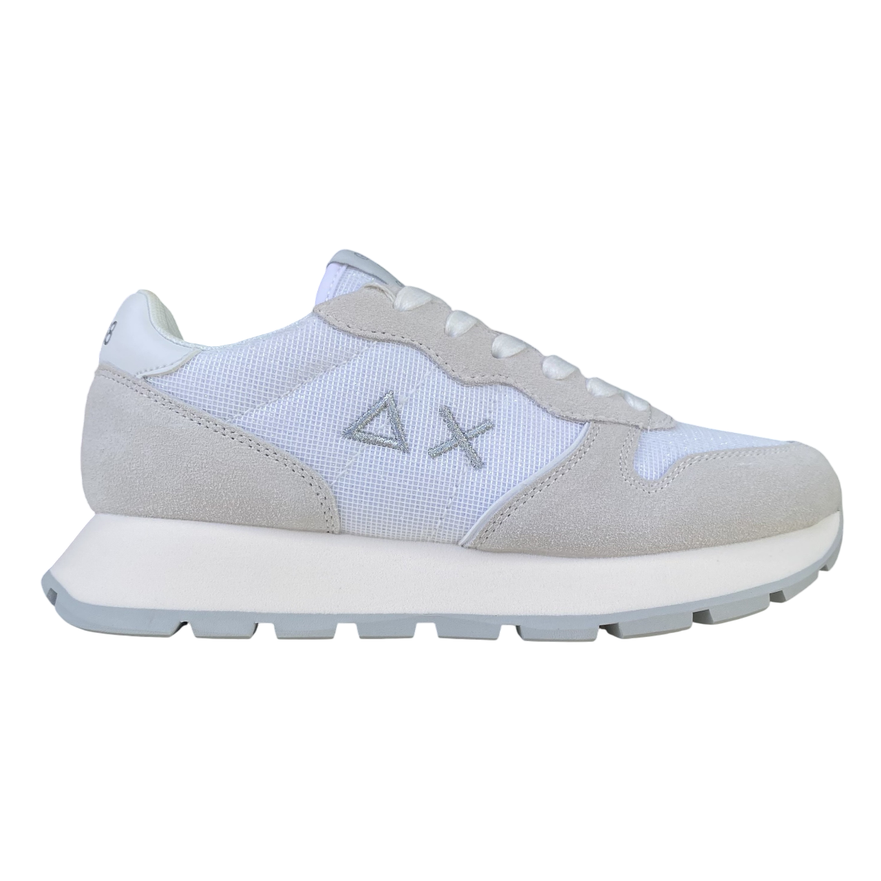 Sun68 scarpa sneakers da donna Ally Glitter Textile z35203 01 bianco