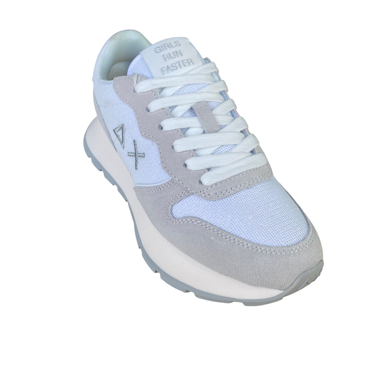 Sun68 scarpa sneakers da donna Ally Glitter Textile z35203 01 bianco