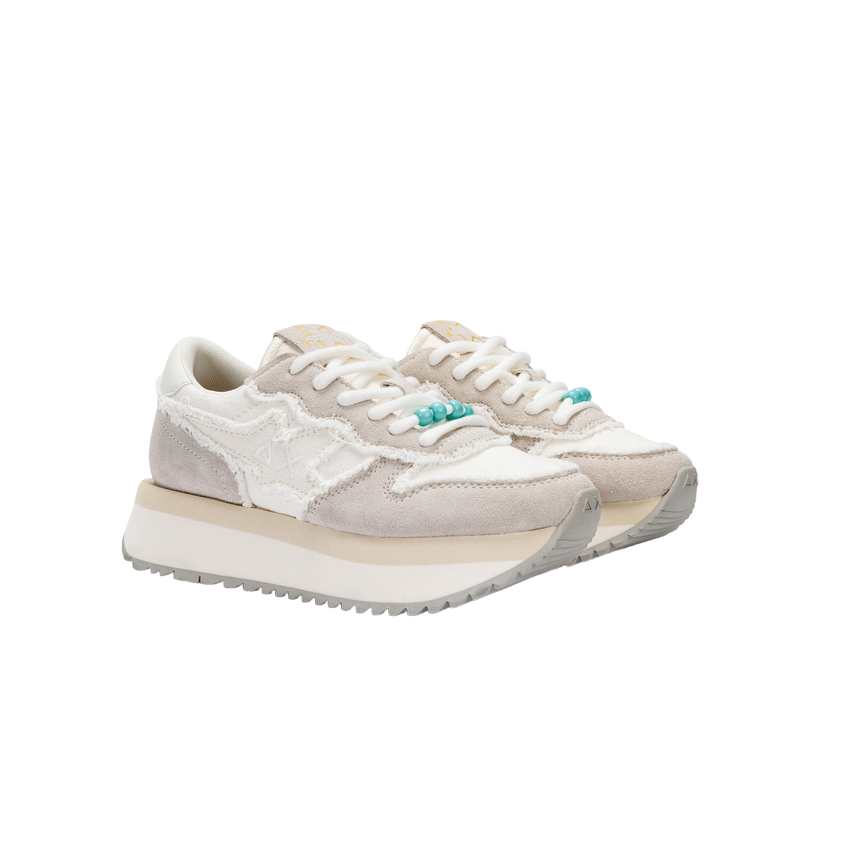 Sun68 scarpa sneakers da donna Big Stargirl Z34216 31 bianco panna 1