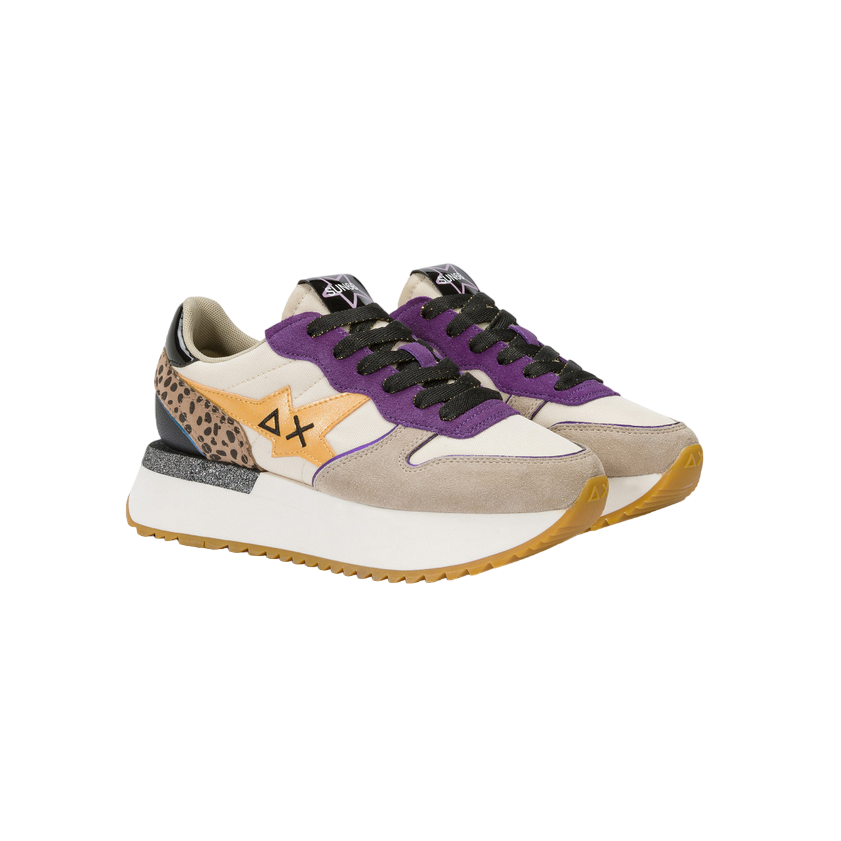 Sun68 scarpa sneakers da donna Big Stargirl Mix Z44218 31 bianco-panna