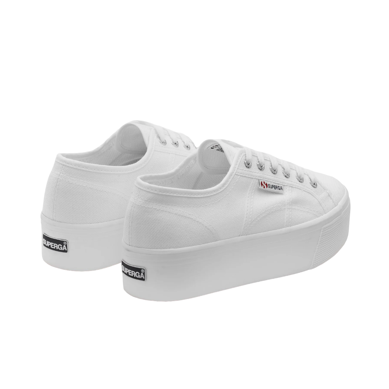 Superga 2790 Cotw bianche da donna con zeppa 4cm, modello S9111LW 901, vista retro