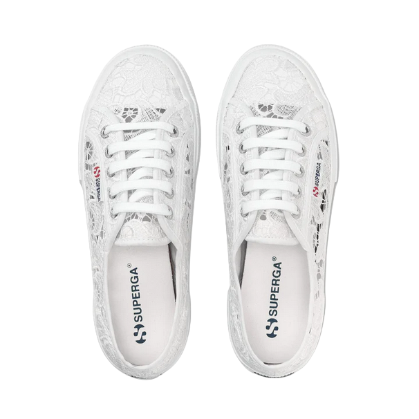 Superga scarpa sneakers da donna in Macrame 2750 S81219W 900 bianco