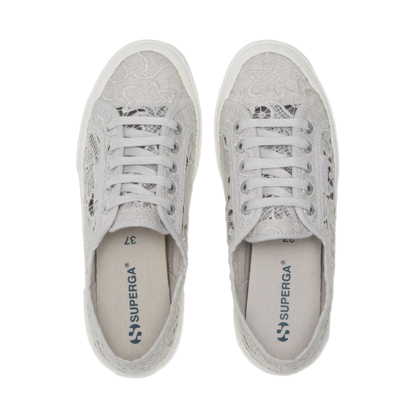 Superga scarpa sneakers da donna in Macrame 2750 S81219W A0B grigio argento 2