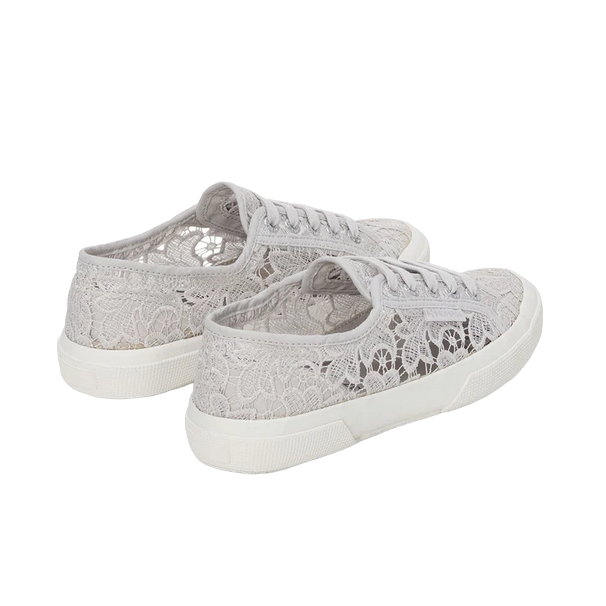 Superga scarpa sneakers da donna in Macrame 2750 S81219W A0B grigio argento 3
