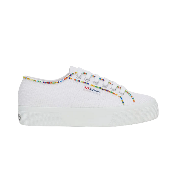 Superga scarpa sneakers da donna 2740 Multicolore Beads S4131FW ATR bianco