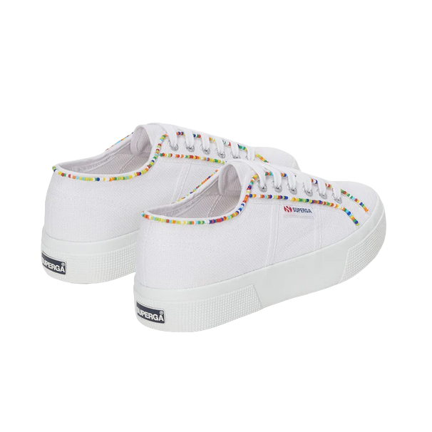 Superga scarpa sneakers da donna 2740 Multicolore Beads S4131FW ATR bianco