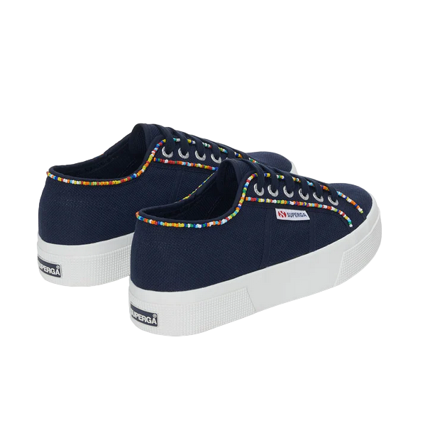 Superga scarpa sneakers da donna 2740 Multicolore Beads S4131FW ATU blu